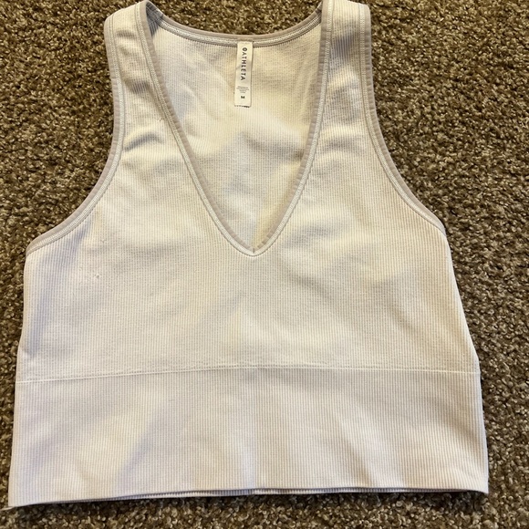 White Ribbed Crop Top - Picture 2 of 2